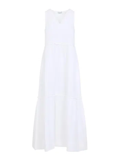 Peserico Linen Long Dress In White
