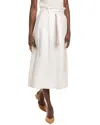 Peserico Linen Maxi Skirt In Brown