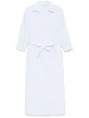 Peserico Linen Midi Dress In Blue