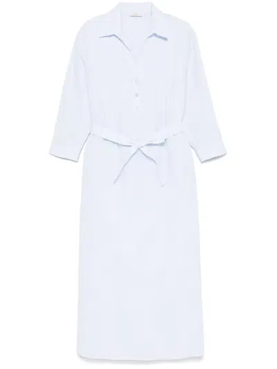 Peserico Linen Midi Dress In Blue