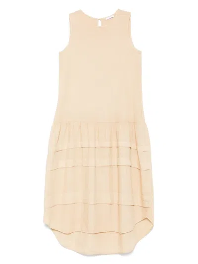 Peserico Linen Midi Dress In Neutrals