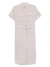 Peserico Linen Midi Dress In Neutrals