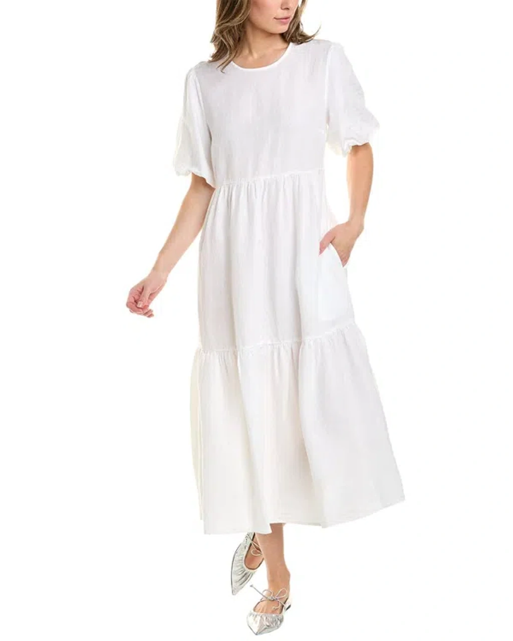 peserico linen dress Peserico Linen, Cotton and Lurex Long Sleeveless Dress, Gold, Women's, 50, Casual & Work Dresses Day Dresses Sundresses