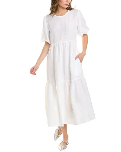 Peserico Linen Midi Dress In White