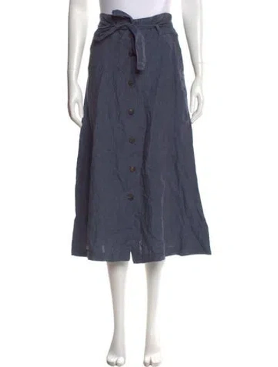Pre-owned Peserico Linen Midi Length Skirt In Blue