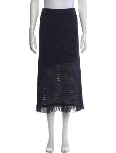 Pre-owned Peserico Linen Midi Length Skirt In Blue