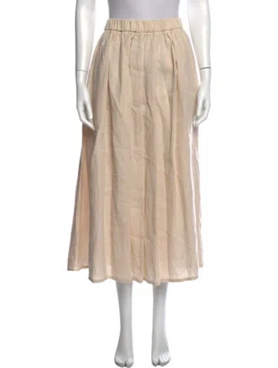 Pre-owned Peserico Linen Midi Length Skirt In Neutral