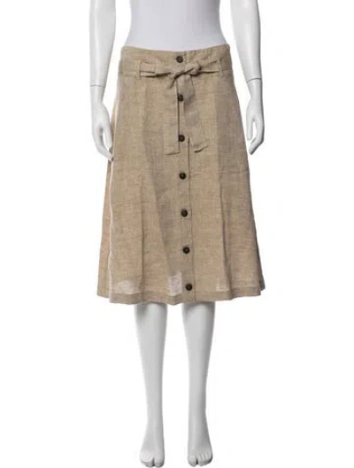 Pre-owned Peserico Linen Midi Length Skirt In Neutrals