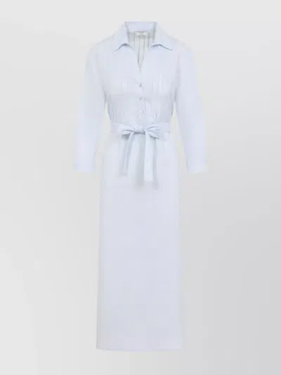 PESERICO LINEN MIDI SHIRT DRESS
