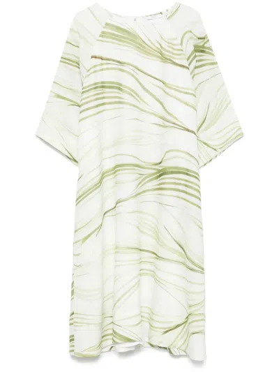 Peserico Linen Mini Dress In Green