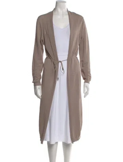 Pre-owned Peserico Linen Open Front Sweater In Neutral