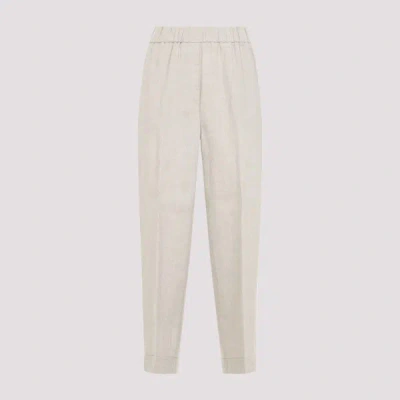 Peserico Tailored Linen Pants In Neutral