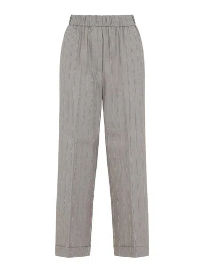 Peserico Linen Pants In Brown