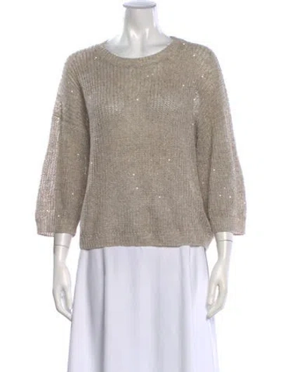 Pre-owned Peserico Linen Patterned Sweater In Neutrals