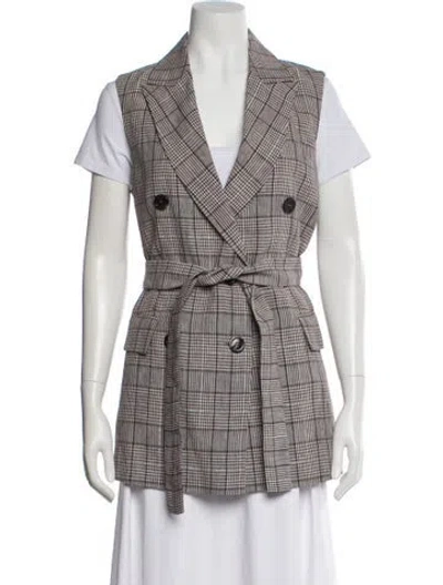 Pre-owned Peserico Linen Plaid Print Vest In Multi