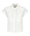 Peserico Casual Silk Blend Collared Neck Top
