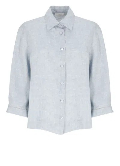 Peserico Linen Shirt In Blue