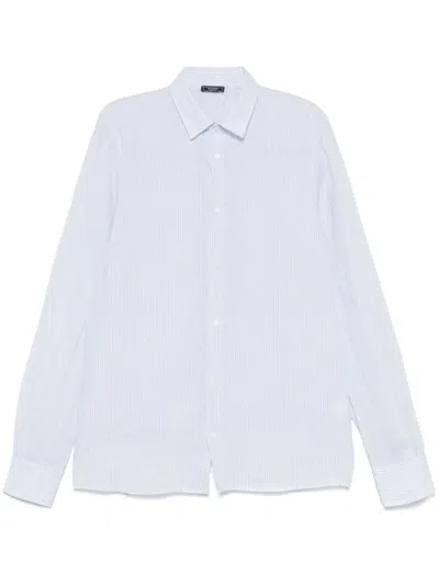 Peserico Striped Shirt In Blue
