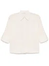 Peserico Lightweight Pure Linen Canvas Shirt In Neutral