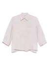 Peserico Beige Linen Shirt With Classic Collar In Neutrals