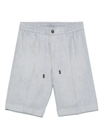 Peserico Linen Shorts In Blue
