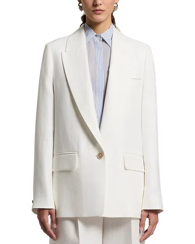 Peserico Linen Single Button Blazer In White