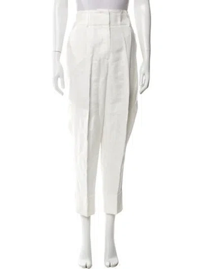 Pre-owned Peserico Linen Skinny Leg Pants In White