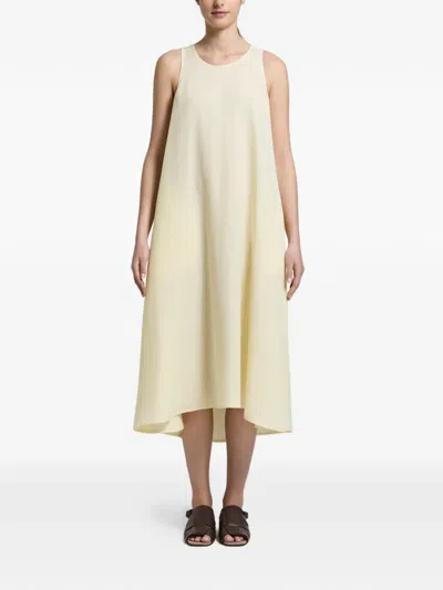 Peserico Linen Sleeveless Midi Dress In White