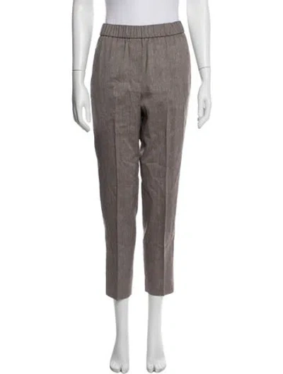 Pre-owned Peserico Linen Straight Leg Pants In Multicolor