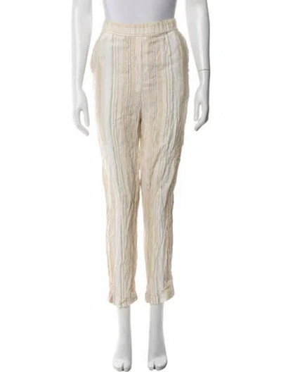 Pre-owned Peserico Linen Straight Leg Pants In Neutral