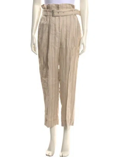 Pre-owned Peserico Linen Straight Leg Pants In Neutral