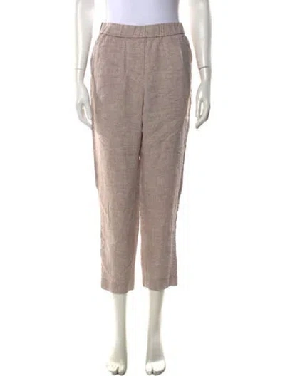 Pre-owned Peserico Linen Straight Leg Pants In Neutral