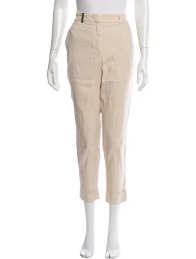 Pre-owned Peserico Linen Straight Leg Pants In Neutral