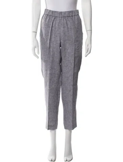 Pre-owned Peserico Linen Straight Leg Pants W/ Tags In Grey