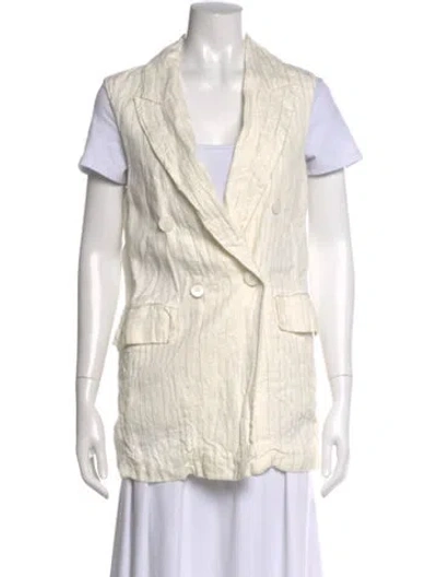 Pre-owned Peserico Linen Striped Top In Neutral