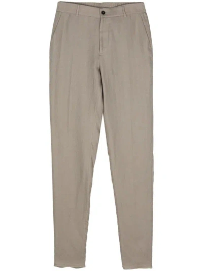 Peserico Linen Tailored Trousers In Grey