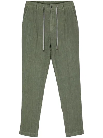 Peserico Linen Trousers In Green