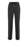 Peserico Cuffed Linen Trousers In Black
