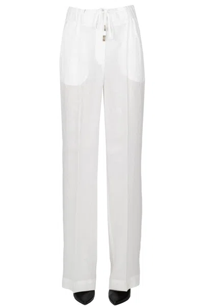 Peserico Linen Trousers In White