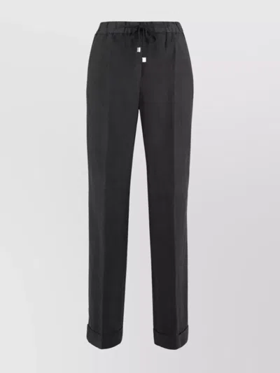 Peserico Linen Trousers In Grey