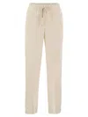 PESERICO LINEN TROUSERS WITH SIDE FRINGES