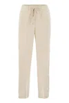 PESERICO PESERICO LINEN TROUSERS WITH SIDE FRINGES