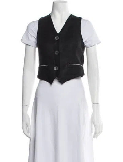 Pre-owned Peserico Linen Vest In Black