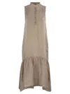 Peserico Ruffled Sleeveless Midi Dress