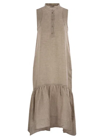 PESERICO LINEN VOILE LONG DRESS