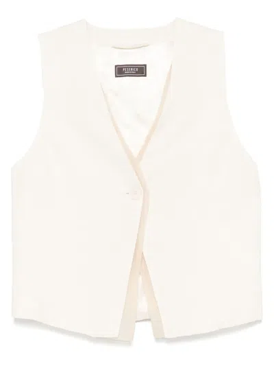 Peserico Linen Waistcoat In Neutrals