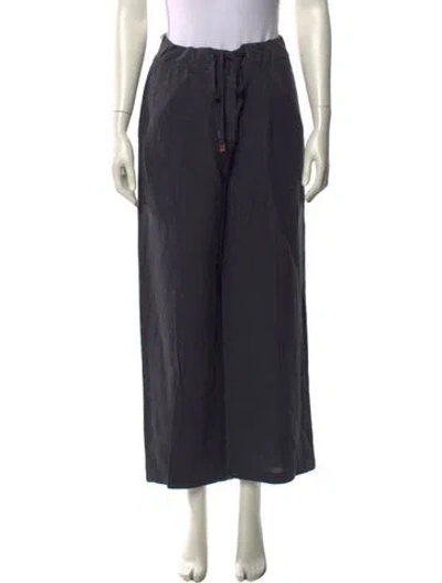 Pre-owned Peserico Linen Wide Leg Pants In Gray