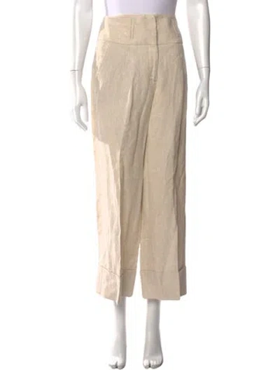 Pre-owned Peserico Linen Wide Leg Pants In Neutral