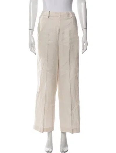 Pre-owned Peserico Linen Wide Leg Pants In Neutrals