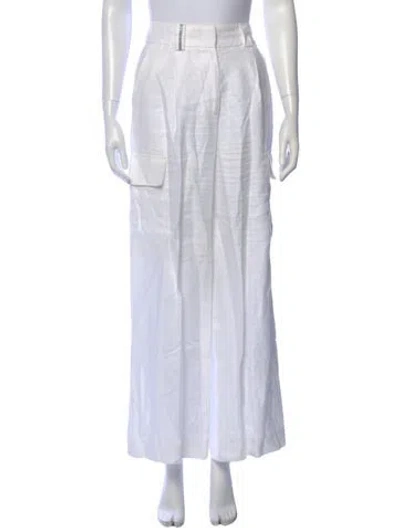Pre-owned Peserico Linen Wide Leg Pants In White